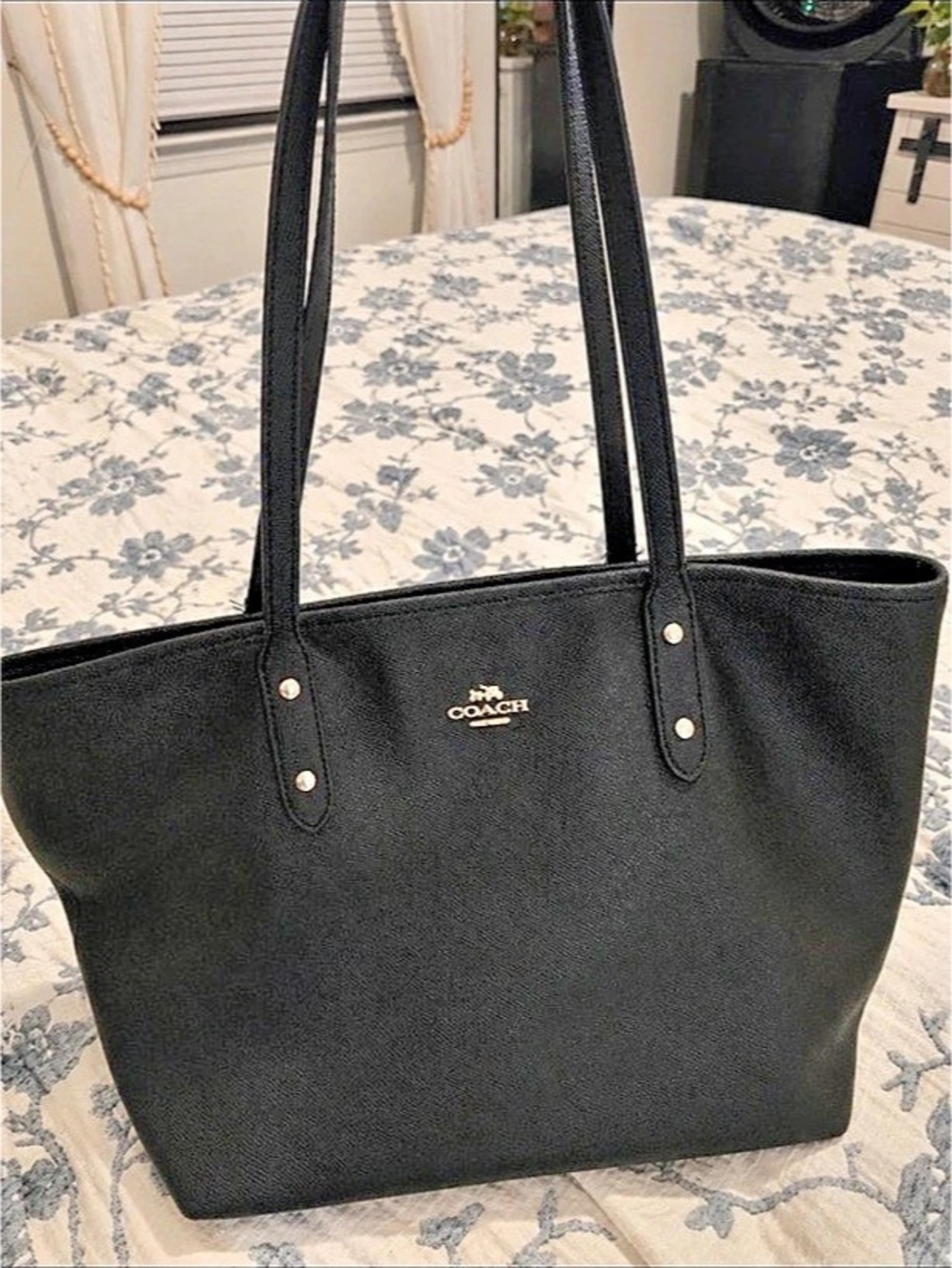 Coach Black Leather Tote Bag